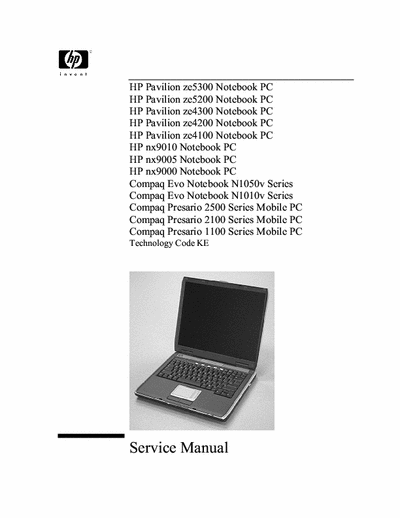 HP HP Pavilion ze4100 Notebook PC HP Pavilion ze4100 Notebook PC service manual